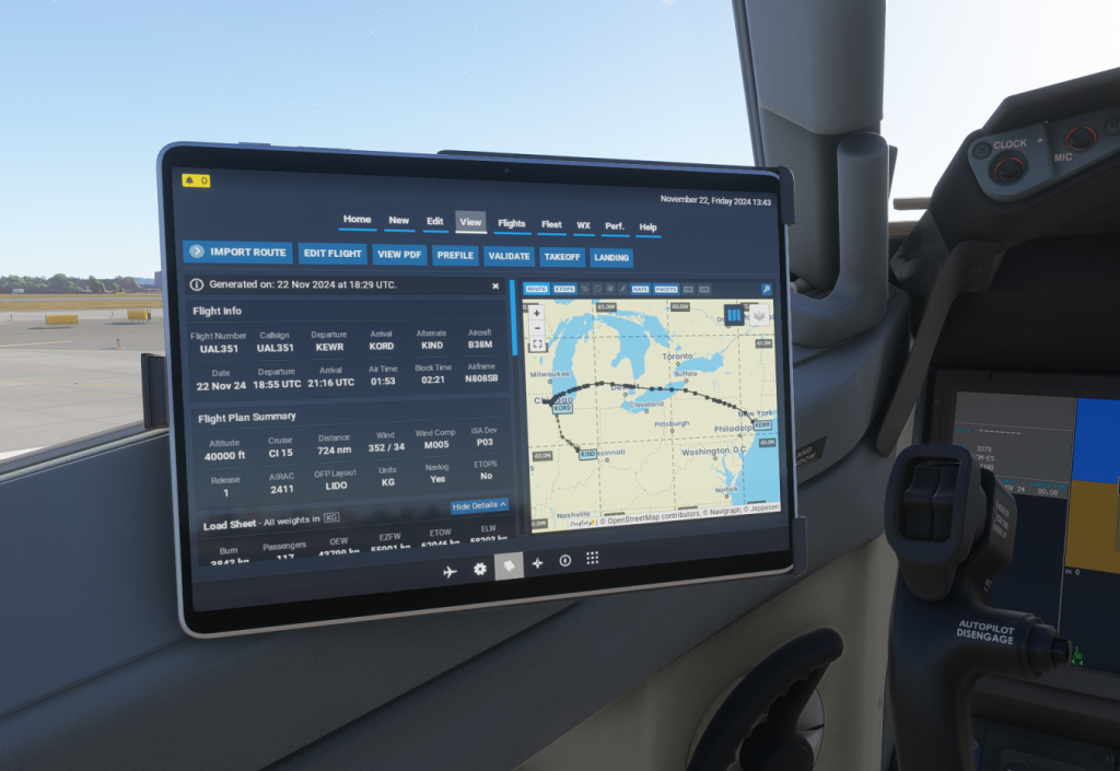 SimBrief MSFS 2024 EFB Plugin