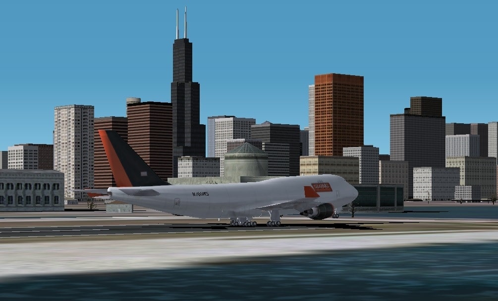 A 747 attempts an ill advised takeoff from Meigs Field.