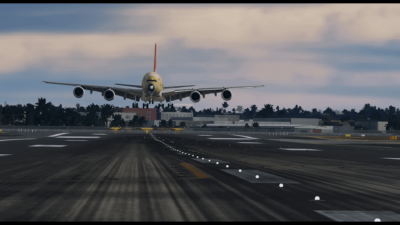 FlyByWire A380 landing