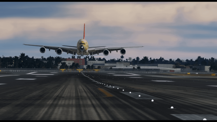 FlyByWire A380 landing