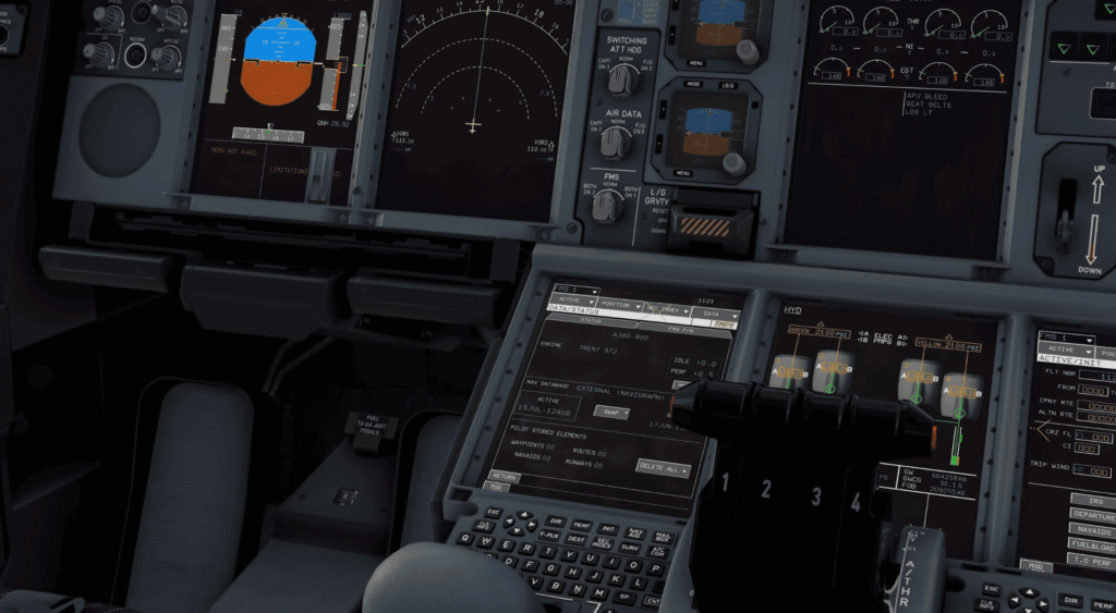 FlyByWire A380 cockpit