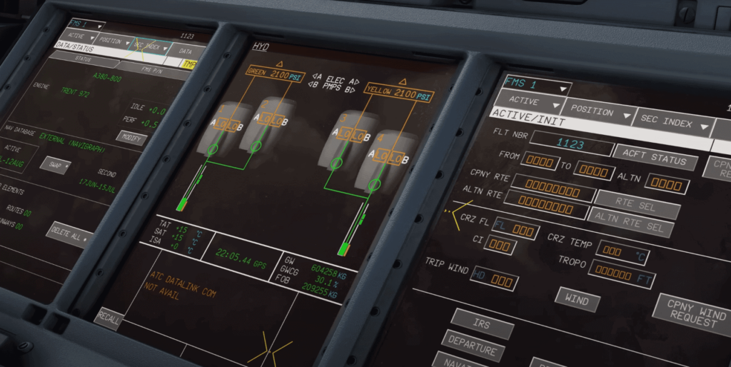 FlyByWire A380 displays