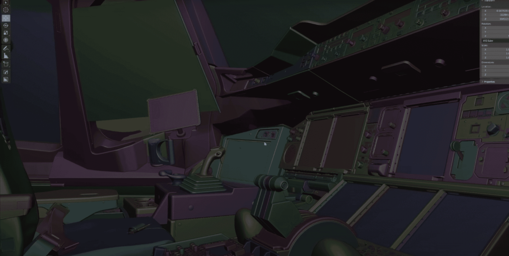 FlyByWire A380 cockpit modelling
