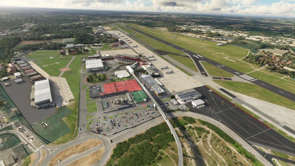 Aerial view of Bologna Airport