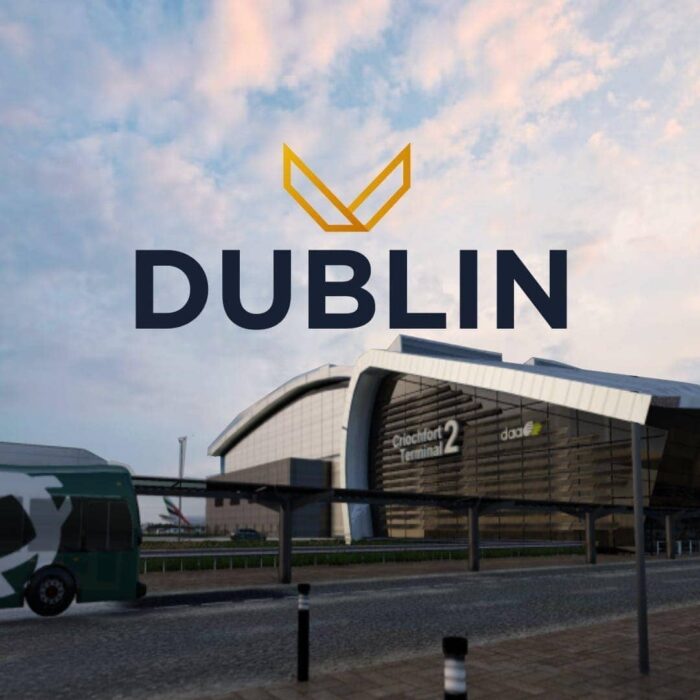 A rendition of Dublin Airport for X-Plane by Boundless Simulations.