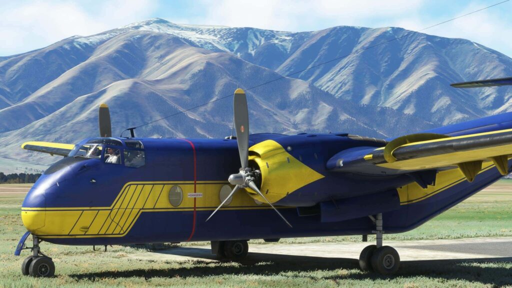DHC-4 Caribou MSFS on the ground yellow livery