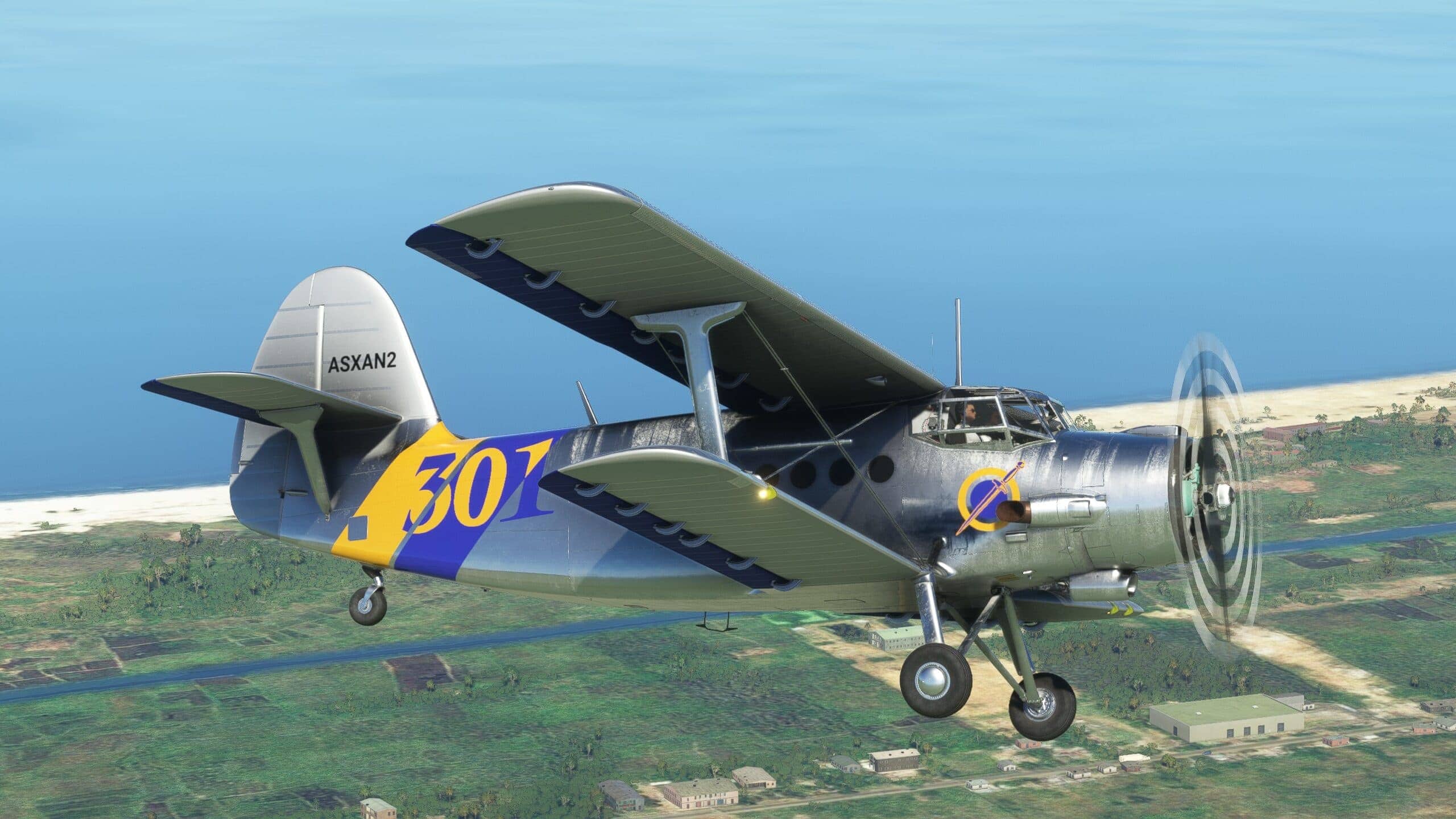 An-2 MSFS silver livery Madagascar flight