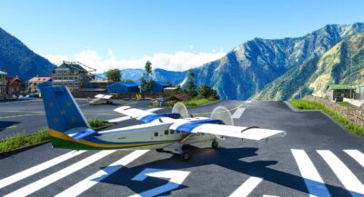 A rendition of the DHC-6 Twin Otter in Microsoft Flight Simulator by Aerosoft.