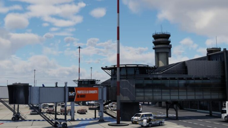 A close up of one of the passenger stands