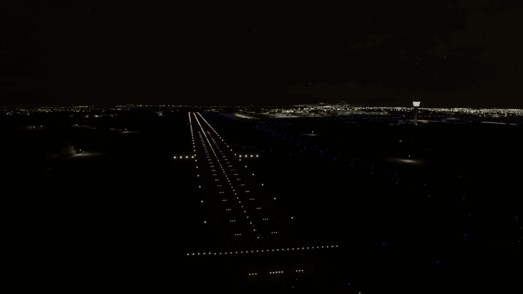 Night lighting northern runway