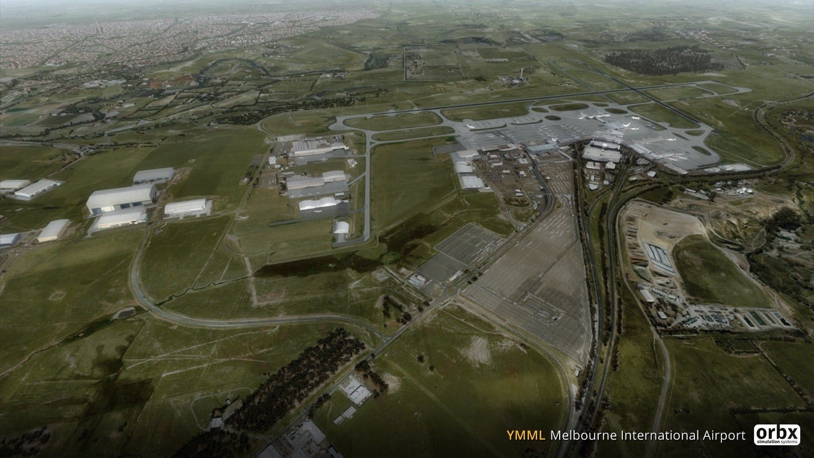 Melbourne Airport by Orbx for P3D as an example of what to expect.