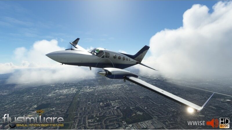 Flysimaware Cessna C414AW Chancellor General Aviation aircraft for MSFS