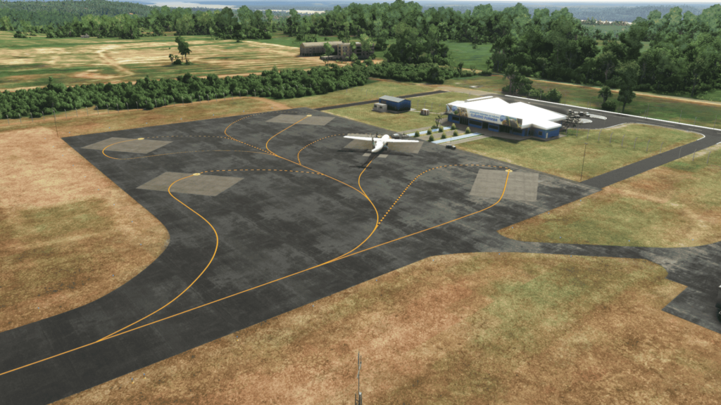 An ATR72 parked at a rendition of Tucuru&iacute; Airport by OneHundred for Microsoft Flight Simulator.