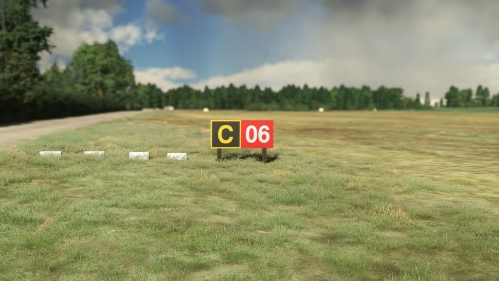 A taxiway sign
