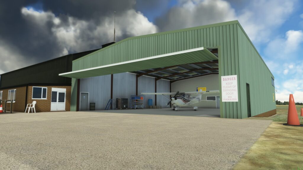 A hangar with interior