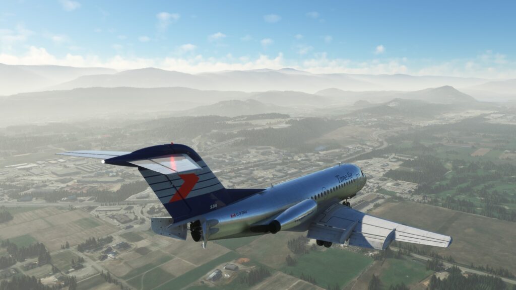 Just Flight Fokker F28 into Kelowna