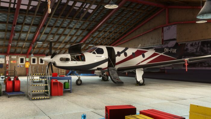 A rendition of the Pilatus PC-12 for Microsoft Flight Simulator by SimWorks Studios.