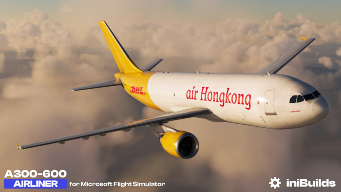 A rendition of the Airbus A300 for Microsoft Flight Simulator by iniBuilds.