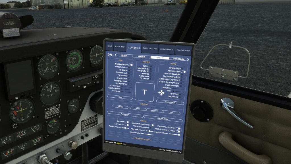 A2A Comanche MSFS Review EFB 3