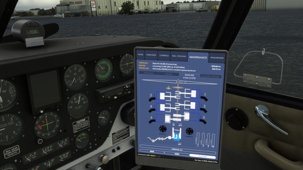 A2A Comanche MSFS Review EFB 1