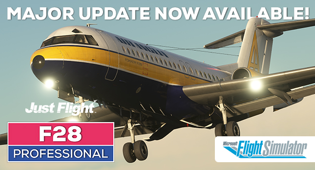Just Flight updates its Fokker F28 Professional for MSFS.