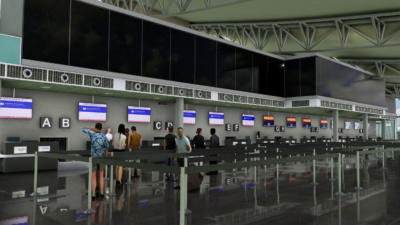 Interior modeling of the terminal of Brest-Bretagne.
