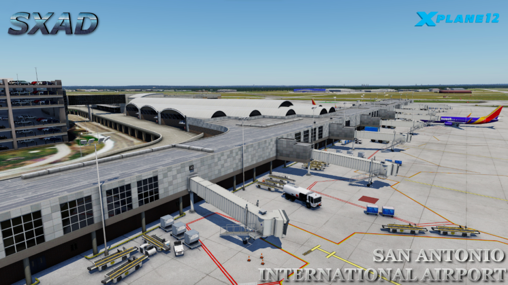 Without any prior announcement of the development, SXAirportDesign (SXAD) has suddenly released a detailed rendition of San Antonio International Airport (KSAT) for X-Plane 12.