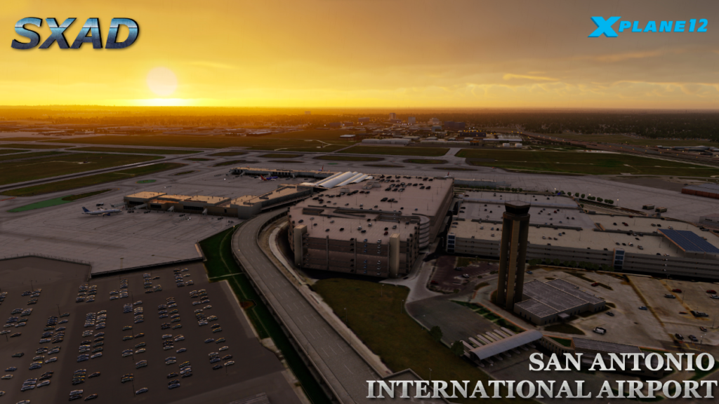 Without any prior announcement of the development, SXAirportDesign (SXAD) has suddenly released a detailed rendition of San Antonio International Airport (KSAT) for X-Plane 12.