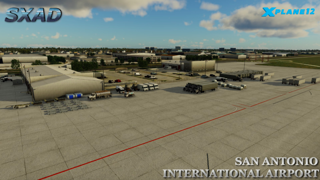 Without any prior announcement of the development, SXAirportDesign (SXAD) has suddenly released a detailed rendition of San Antonio International Airport (KSAT) for X-Plane 12.