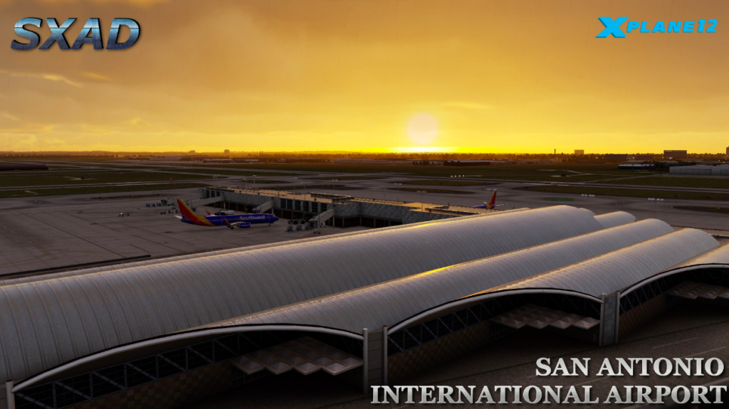 Without any prior announcement of the development, SXAirportDesign (SXAD) has suddenly released a detailed rendition of San Antonio International Airport (KSAT) for X-Plane 12.