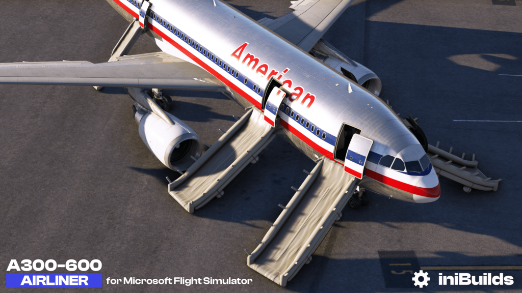 A rendition of A300-600R in American colors for MSFS by iniBuilds.