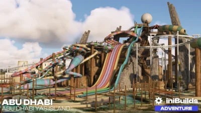 A rendition of Yas Island Abu Dhabi by iniBuilds for Microsoft Flight Simulator.