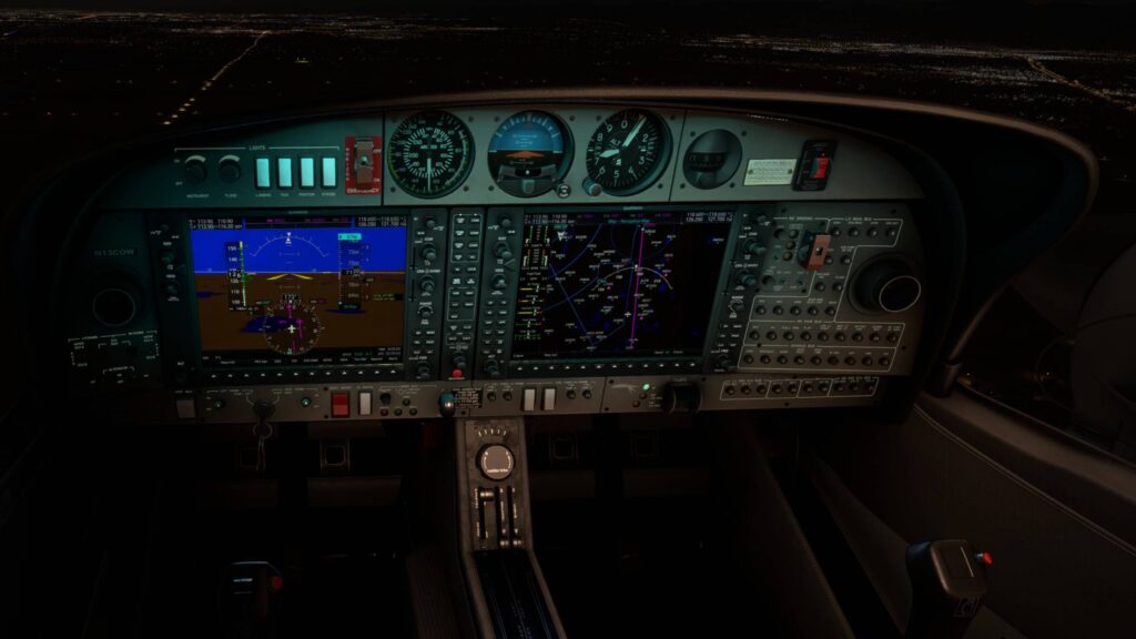 COWS DA42 MSFS night lighting