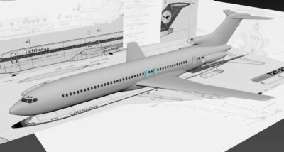 727 mock-up model