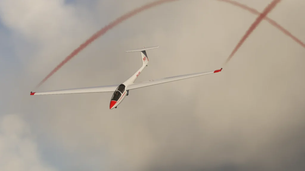 Image of f7 Simulations ASK 21 Glider Doing Aerobatics