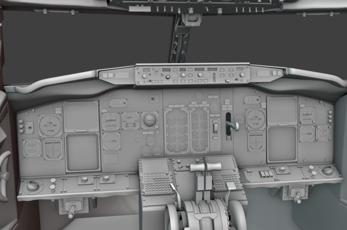 Cockpit render Boeing 737-500