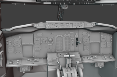 Cockpit render Boeing 737-500