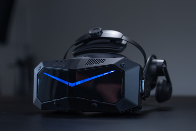 The Pimax Crystal Super VR headset in a studio