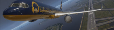 SayIntention.AI blue livery in flight