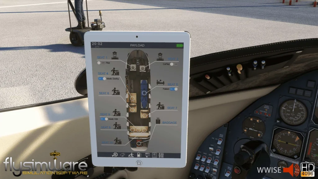 Learjet 35A EFB showing new layout for Medevac expansion.