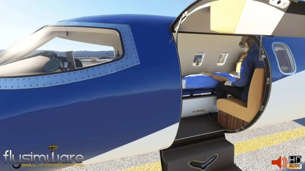 Entrance to the interior of the Learjet 35A for MSFS