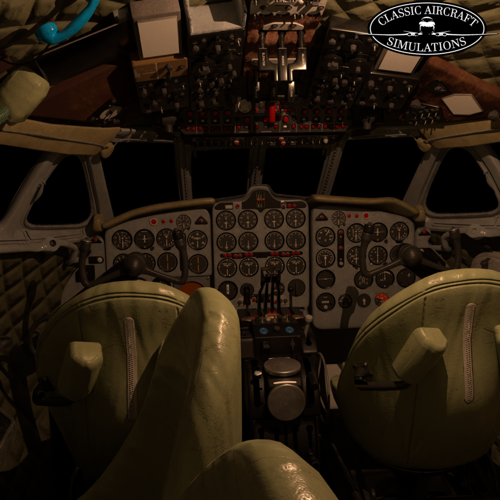 classic aircraft simulations comet cockpit instruments render wip