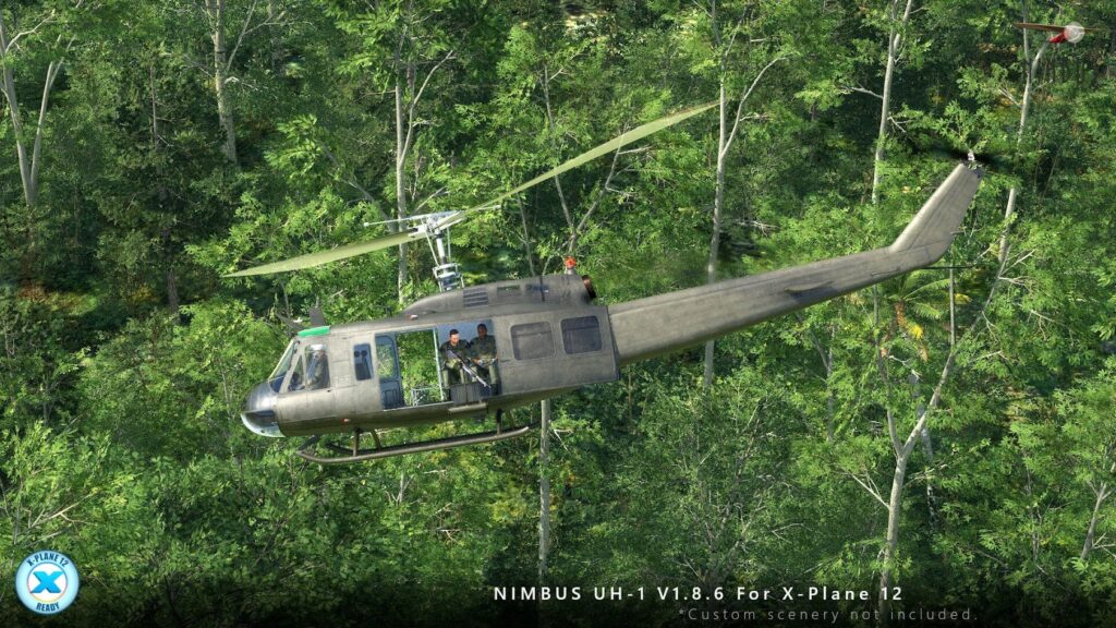 The UH-1 carrying soldiers