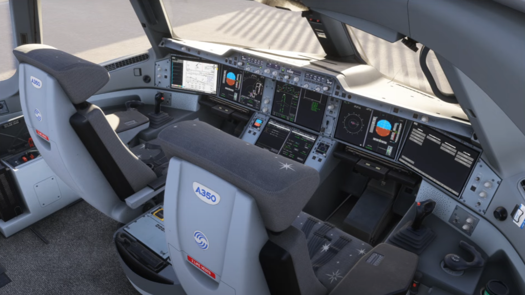 iniBuilds A350 cockpit overview