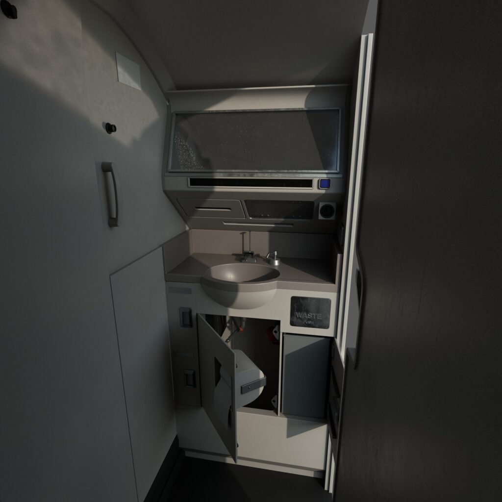 The lavatory in the ERJ 145