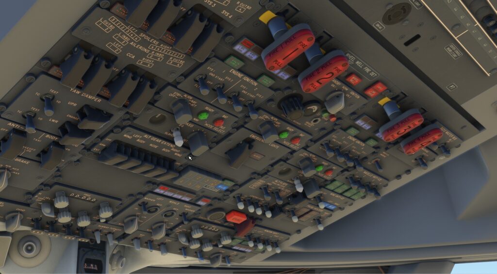 747-100 overhead panel
