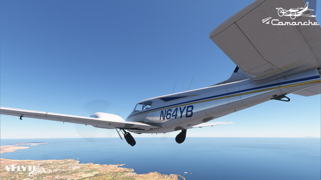The PA-30 coming in on short final