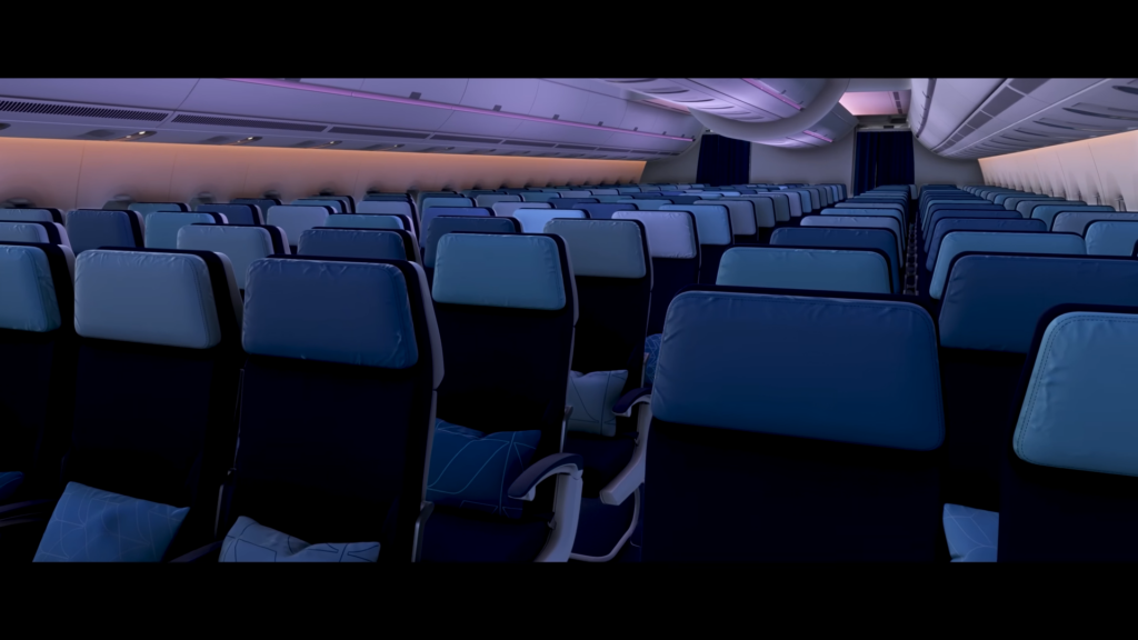 A350 cabin at night