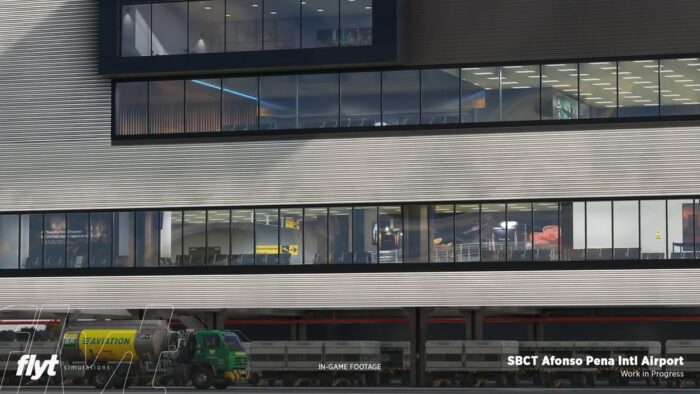 Curitiba Airport in MSFS. Main terminal with interior is shown