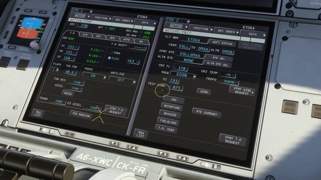 iniBuilds A350 for MSFS cockpit detail